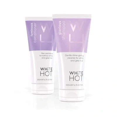 Image of white Hot shine Duo: Glorious Shampoo &amp; Luminous Conditioner 200ml, cleanse for glossy grey hair