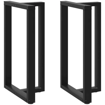 Image of vidaXL bar table legs t shaped adjustable black steel 60x35x(101 102) cm kitchen/lounge custom frame
