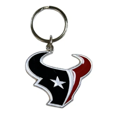 Image of Siskiyou NFL Sports Fan Shop Houston Texans Chrome &amp; Enameled Key Chain One Size Team Colors