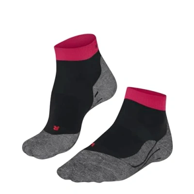 Image of FALKE Women&#039;s RU4 Endurance Short W SSO Cotton Anti Blister 1 Pair Running Socks, Black (Black 3008), 5.5 6.5