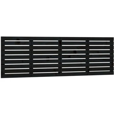 Image of vidaXL Wall Headboard Black 166x3x63 cm Solid Wood Pine