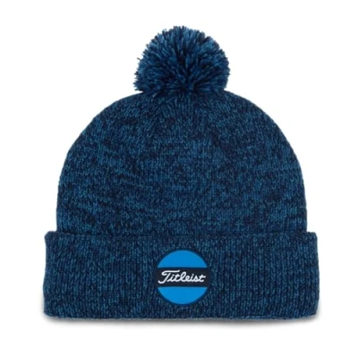 Image of Titleist Mens Boardwalk Pom Beanie, Heather, Navy