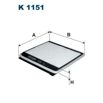 Image of 7700846236, 7701205280 Pollen Filter FILTRON K 1151 Particulate 223mm 227mm 19mm