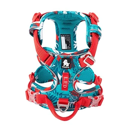 Image of Dog Harness No Pull Adjustable Reflective Step in Soft Nylon For Small Large Pet TLH5653(M, Camouflage Blue)