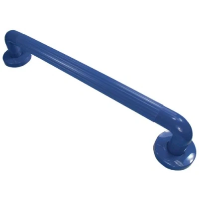 Image of Aidapt Blue Safety 300mm (12&quot;) Ribbed UPVC Plastic Grab Bar Support Rail Aid