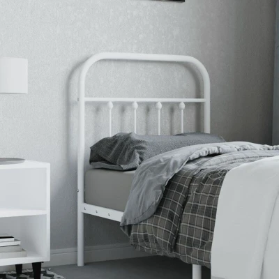 Image of vidaXL Metal Headboard in White Powder Coated Steel Modern Design Provides Excellent Back Support Suitable for 75cm Wide Bed Frames