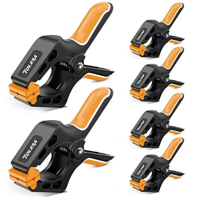 Image of TOLESA 7 &amp; 4 Inch Spring Clamps for Woodworking 6PC Large Wood with 30 Lbs Powerful Clamping Force Reinforced Plastic Nylon 3.5 Jaw Opening Heavy Duty Gluing Crafts