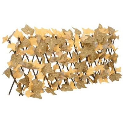 Image of vidaXL Artificial Maple Leaf Trellis Expandable Orange 180x30 cm
