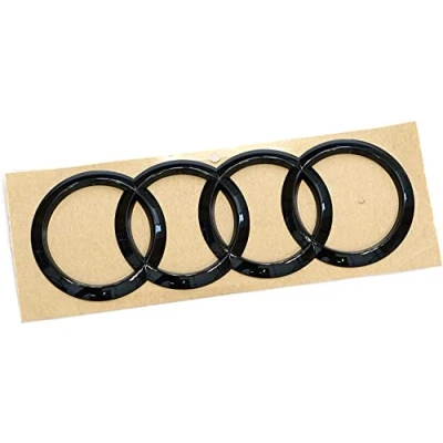 Image of Audi 80A071802A Rings Logo Black Edition Sticker Emblem Blackline, Black, Only for Sportback