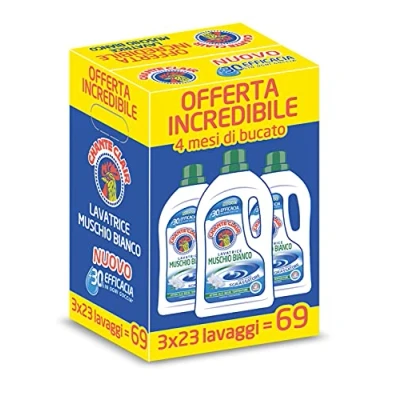 Image of Chanteclair, White Musk Fragrance Washing Machine Detergent Size 1150 ml x 3, 69 Washes