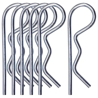 Image of SKIR&#039;CO (6 pcs) Zinc Plated Steel Spring Cotter Pins 3 mm, Ring R Clips, Shaped Pin