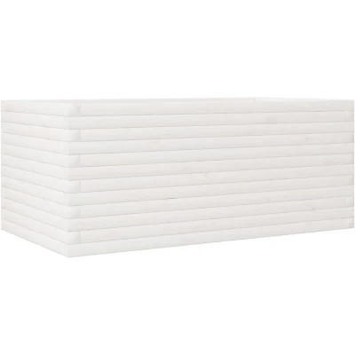 Image of vidaXL Garden Planter White 110x60x46 cm Solid Wood Pine