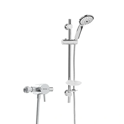 Image of Bristan PM2 SQSHXAR C Prism Exposed Sequential Shower Valver Riser, Chrome, Adjustable Kit
