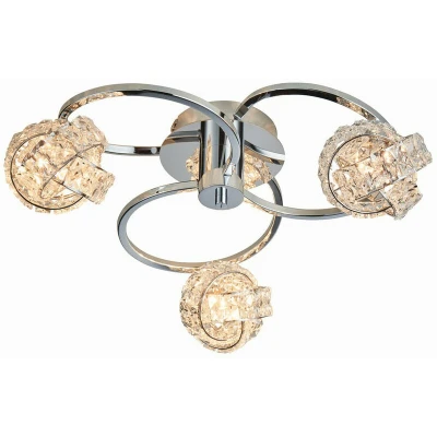 Image of Talia 3 Light Semi flush Chrome, Crystal (K5) Glass, G9
