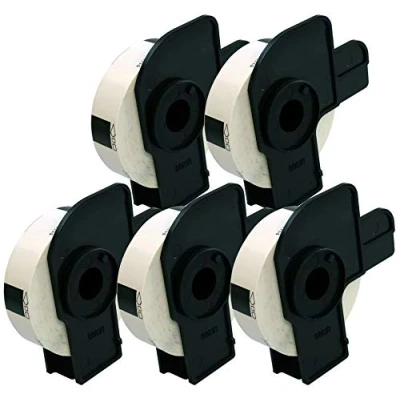 Image of 5 x DK11204 17 mm 54 labels (400 pieces/roll) compatible with Brother P Touch QL 500 500A 550 560 570 700 710W 720 0NW . 800 810W 820NWB 1050 1100 1110NWB