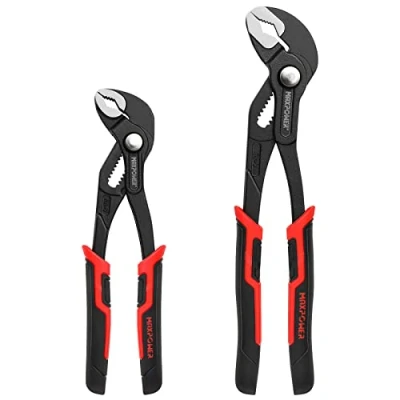Image of Water Pump Pliers Set, MAXPOWER Pack of 2 Adjustable Set Tongue and Groove Multigrip (190mm &amp; 250mm)