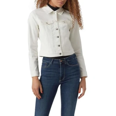 Image of VERO MODA Women&#039;s Vmluna LS Slim DNM Jacket Mix Ga Noos Denim, Cloud Dancer, XL