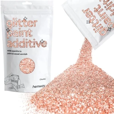Image of Glitter Paint for Walls Rose Gold Additive Emulsion Latex Acrylic Sparkles Chunky Interior Painting 100g / 3.5oz