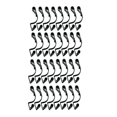 Image of Simply Products 32 Giant Christmas Gutter Hooks Weatherproof Plastic for Hanging Outdoor String Lights, Fairy Lights or Rope Clips (Black)