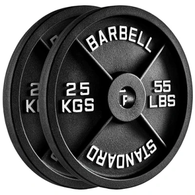 Image of FK Sports Olympic Weight plates, Cast Iron weights with 2 opening, Barbell 2.5kg, 5kg, 10kg, 15kg, 20kg, 25kg Plate Disc, Home and Gym Training Set, Sold in Pair