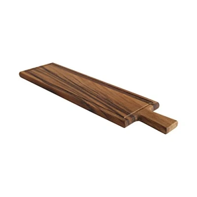 Image of T&amp;G 9735 Baroque Long Paddle Chopping Board with Groove in Rustic Acacia, 46 x 12 1.5 cm , Brown