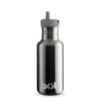 Image of BOTL Tough Canteen Water Bottle with Matching Leakproof Straw Lid, Stainless Steel Bottle, Non Insulated, Eco 500ml (Nude Plain Stainless)