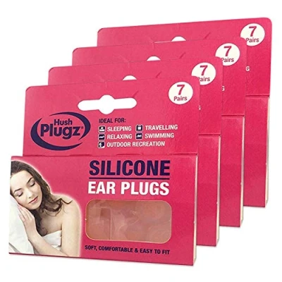 Image of Hush 7 Pairs Plugz Silicone Earplugs Pack of (4 Packs)