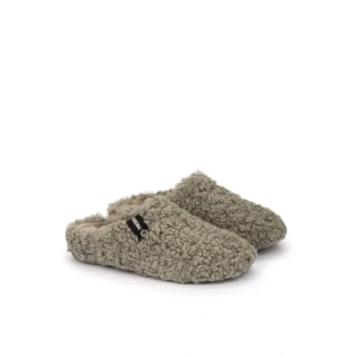 Image of VERBENAS York Curly Slippers Green, 7 UK