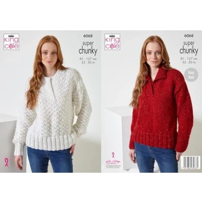 Image of King Cole Celestial Super Chunky Knitting Pattern Ladies Sweaters (6068), Various