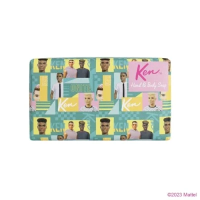 Image of The English Soap Company Barbie™ Ken Bar, Luxury Bergamot Shea Butter Moisturising Bar for Face and Body, Cedar Scent 190g