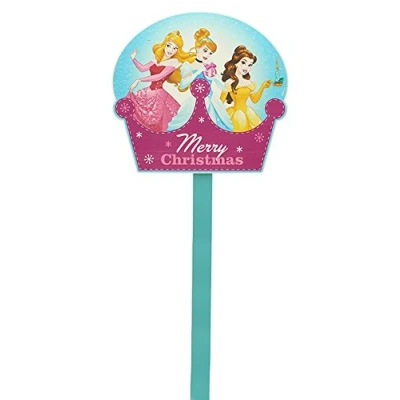 Image of FESTIVE PRODUCTIONS Princesses Santa Stop Sign, Wood, Multi Colour, 59 x 27 10 cm