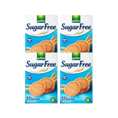 Image of Gullon Sugar Free MARIA Biscuits (4x400g) No Added, Snacks For Diabetics Dairy Biscuits, Digestive Multipack