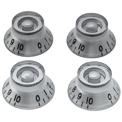 Image of Musiclily Metric Top Hat Bell Knobs Tone Volume Control for Epiphone Les Paul SG Electric Guitar, Chrome (Set of 4)