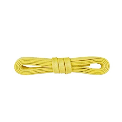 Image of Kaps Fancy Waxed Flat Shoe Boot Laces, 100% Finest Cotton, Colorful Fashion, 5 mm 0.19 inch Width, Many Colours And Lengths, Made in Europe (120 cm 47 6 8 eyelet pairs / 16 Yellow)
