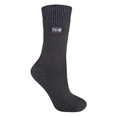 Image of THMO 1 Pair Ladies Thick Winter Warm Thermal Socks with Comfort Top &amp; Smooth Toe Seam (4 8 uk, 35 Grey)