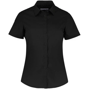 Image of Kustom Kit Womens/Ladies Short Sleeve Poplin Shirt (6) (Black)