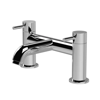 Image of Round Minimalist Deck Mounted Bath Filler Tap Chrome Balterley