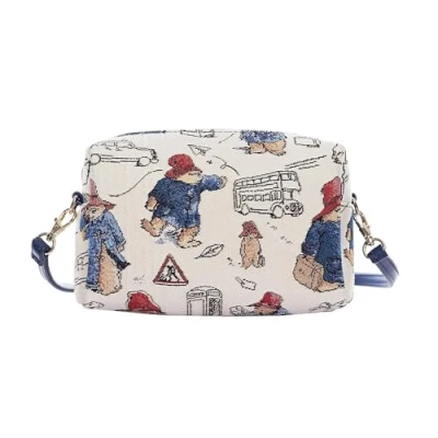 Image of Signare Classic Paddington Bear Premium Woven Tapestry Hip Crossbody Handbag Cross Body Bag Purse One Size approx. 21cm (W) x 15cm (H) 7cm (D)