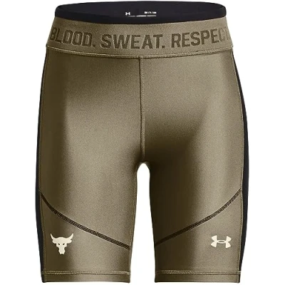 Image of Under Armour Womens Project Rock HeatGear Bike Shorts Green S