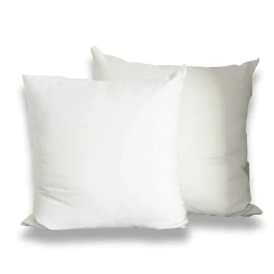 Image of Wansha Home Cushion Inserts Pads 22 x inches Inner Pack of 2 (55 55 cm) White Hollowfibre Square Cushions Stuffer Inserts, Bed Sofa Couch Pillows