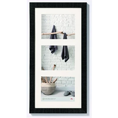 Image of walther Design Picture Frame Black 3x 13x18 cm Gallery with PassepArtout, Home Wooden HO338B