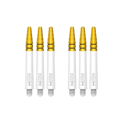 Image of RED DRAGON Nitrotech Intermediate White and Gold Dart stems 2 sets per pack (6 in total)