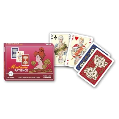 Image of Piatnik 2026 9001890202643 Madame Patience (Solitaire) 2 Decks of 55 Non Standard Cards from, Multicoloured