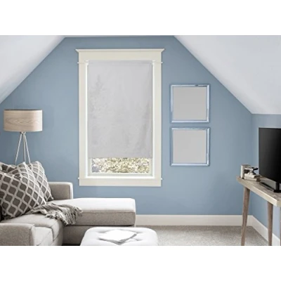 Image of Soleil d&#039;Ocre, Panama Cotton Half Curtain 45 x 90 cm Grey