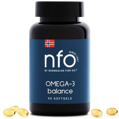 Image of NFO Omega 3 Balance [90 Capsules] High Dose Fish Oil with DHA Concentration in the Form of Triglycerides Vitamin E Natural Complex Freshly Caught Wild Made Finland