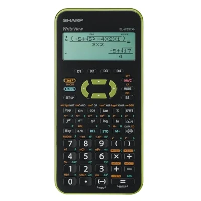 Image of Sharp EL W531 XH GR Scientific Calculator WriteView Display Metallic Green with Battery 335 Functions for Grammar/Secondary School