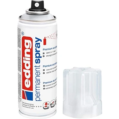 Image of edding 5200 permanent spray clear lacquer transparent glossy 200 ml acrylic paint finishing with a finish for sealing and protecting