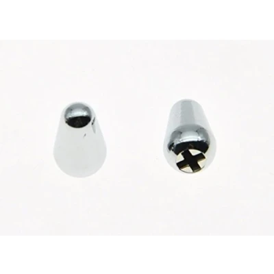 Image of Dopro 2pcs Guitar 5 Way Pickup Switch Tip Cap Knob for USA FD Strat/Tele/Stratocaster Chrome