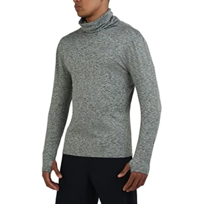 Image of TCA Men&#039;s Warm Up Long Sleeve Training Workout Funnel Neck Thermal Running Top with Thumbholes Quiet Shade Marl, XL