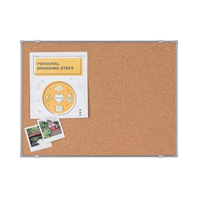 Image of BoardsPlus Economy Cork Board, 60 x 45 cm, Grey Tech Alloy Frame